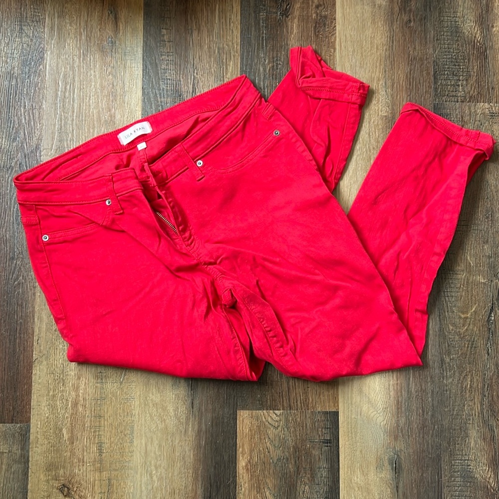 Lila Ryan red skinny jeans